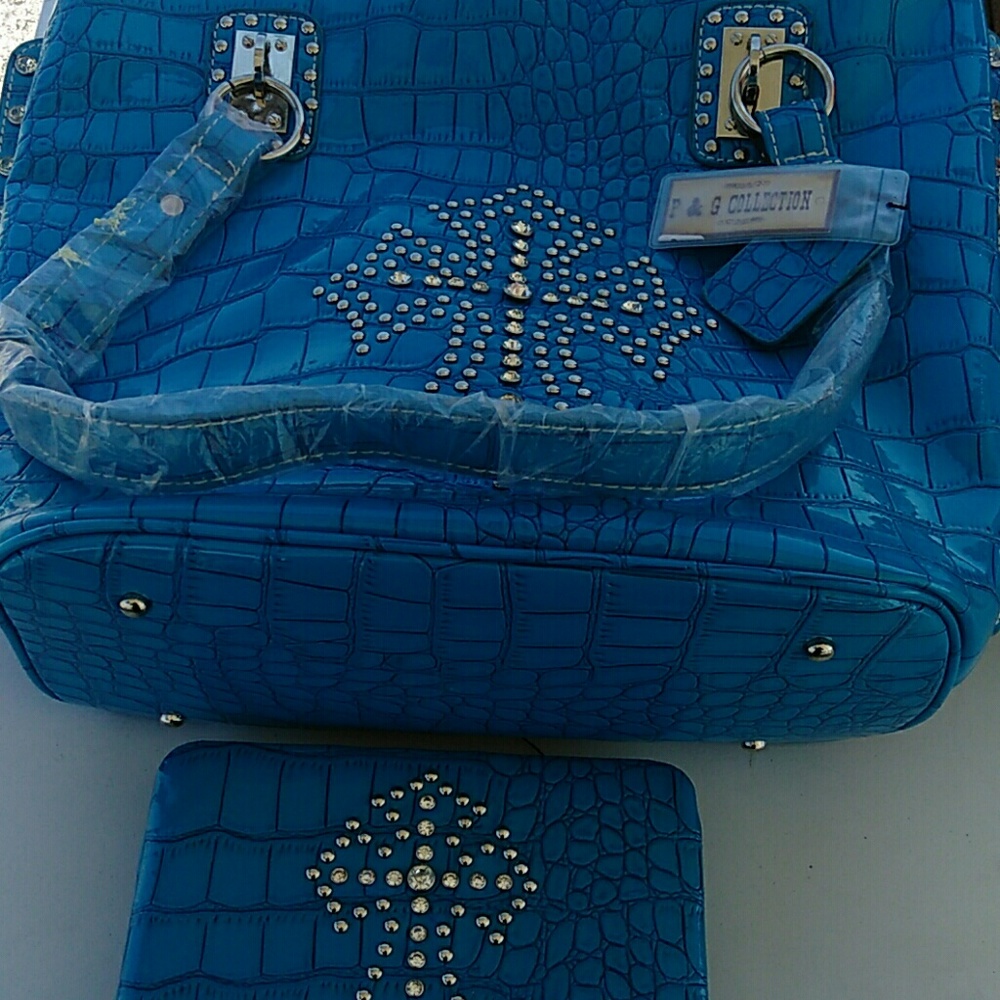 P&G Double Cross Studded Purse w/ Wallet